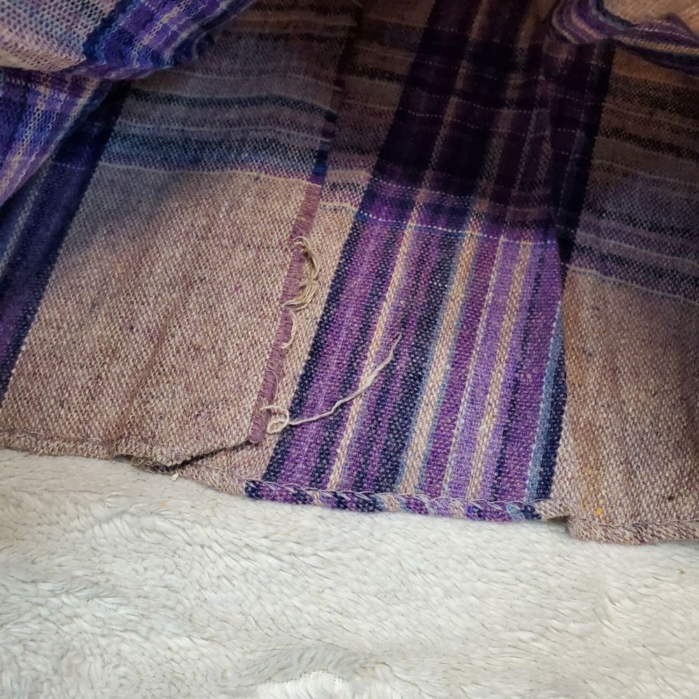 Vintage West Coast Connection Gray Purple Plaid Wool Blend Skirt 7 Academia Twee - Picture 3 of 8
